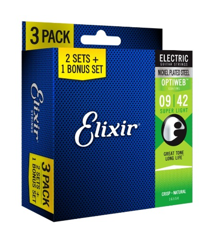 009-042 Elixir Electric Optiweb 3 Pack Super Light (16550) 엘릭서 정품 일렉 옵티웹 슈퍼라이트 3팩